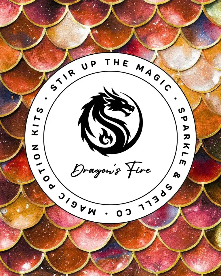 Dragon’s Fire magic potion kit by Sparkle & Spell Co., red gold and molten silver sensory play potion inspired by courage and inner fire, NZ made