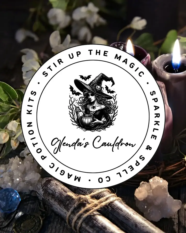 Glenda’s Cauldron magic potion kit by Sparkle & Spell Co., silver and gold witch’s brew sensory play potion handmade in New Zealand