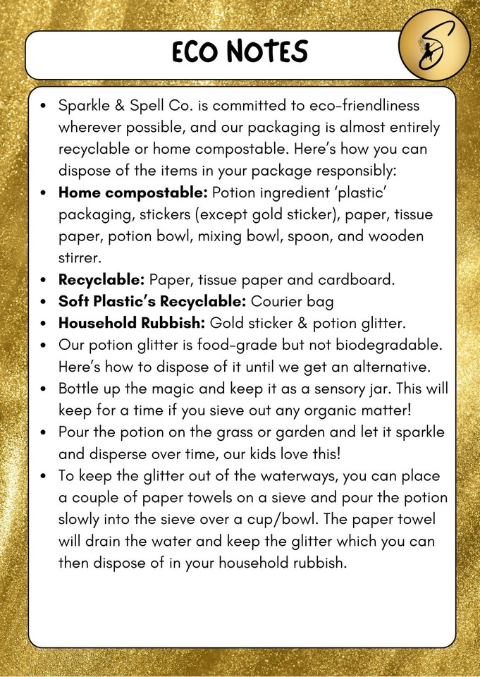 Magic potion eco notes by Sparkle & Spell Co.